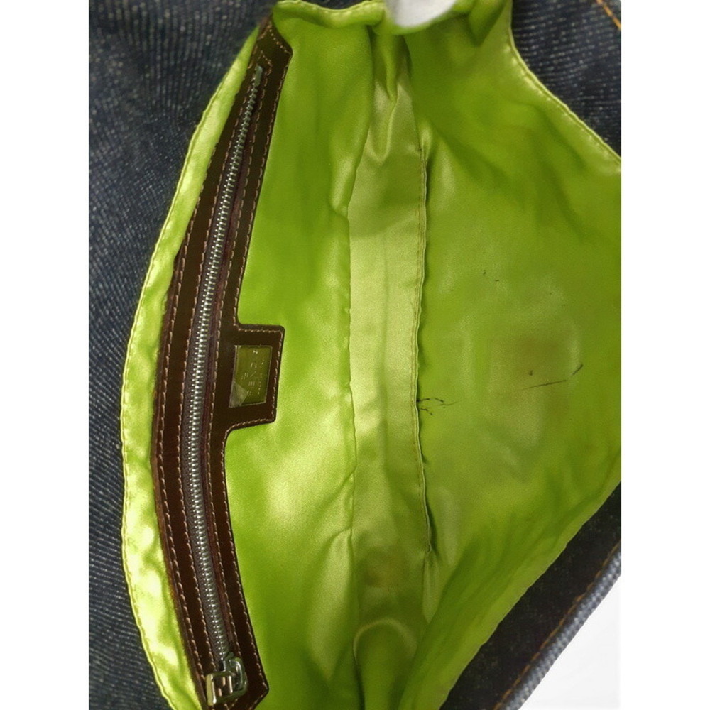 FENDI Flower Denim Mamma Bucket Handbag - Picture 3 of 9